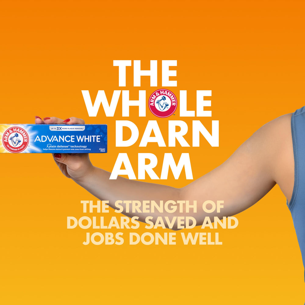 Arm & Hammer Advance White mint flavor tube ready for brushing.
