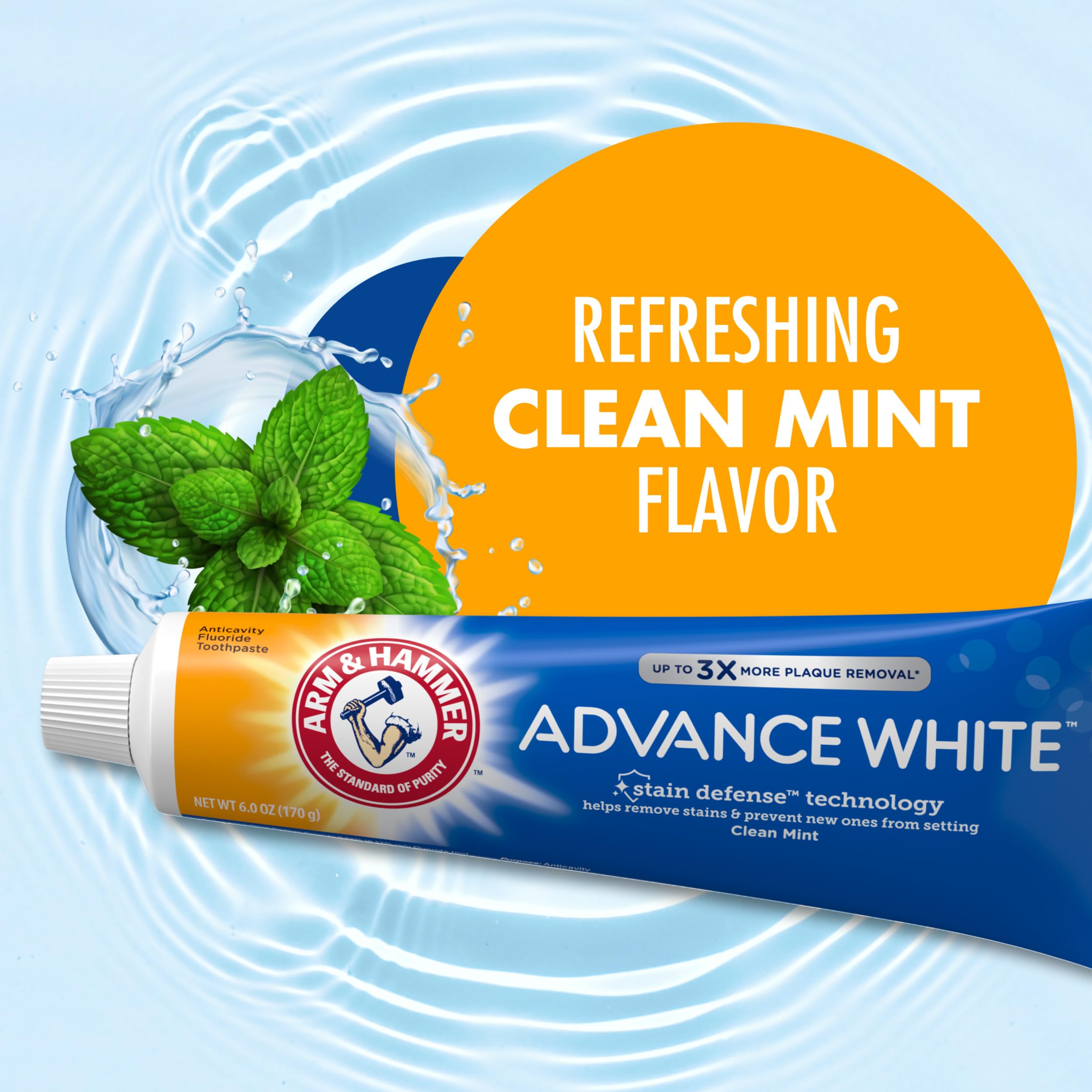 Arm & Hammer Advance White with stain defense technology visibly featured on label.