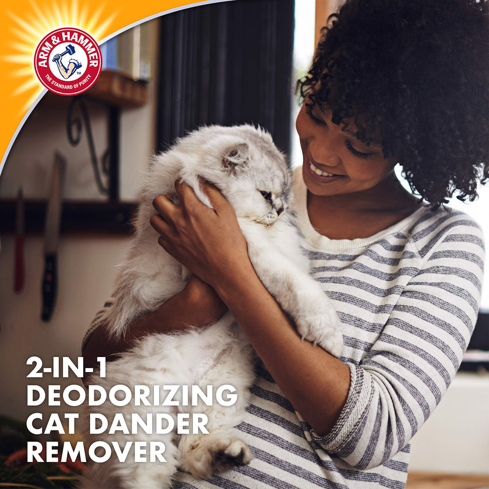 Lathering shampoo through a cat coat to reduce visible dander