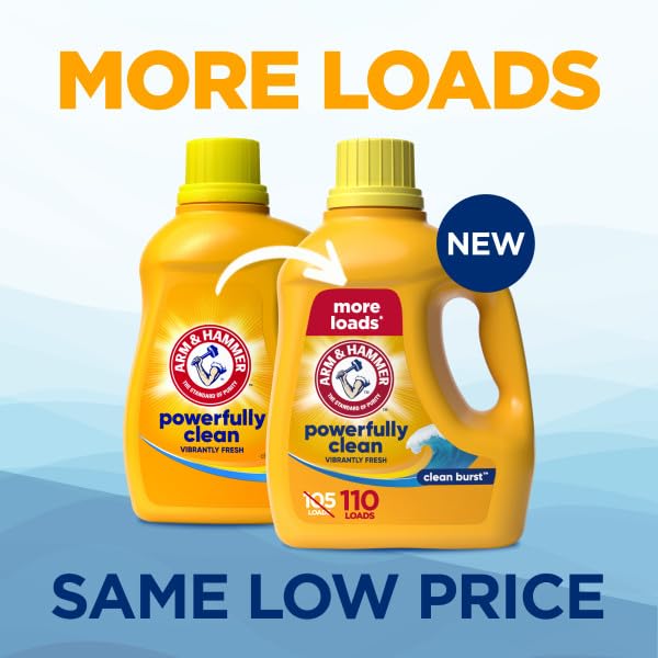 Arm & Hammer Clean Burst dirty clothes closeup suggests tough cleaning results.