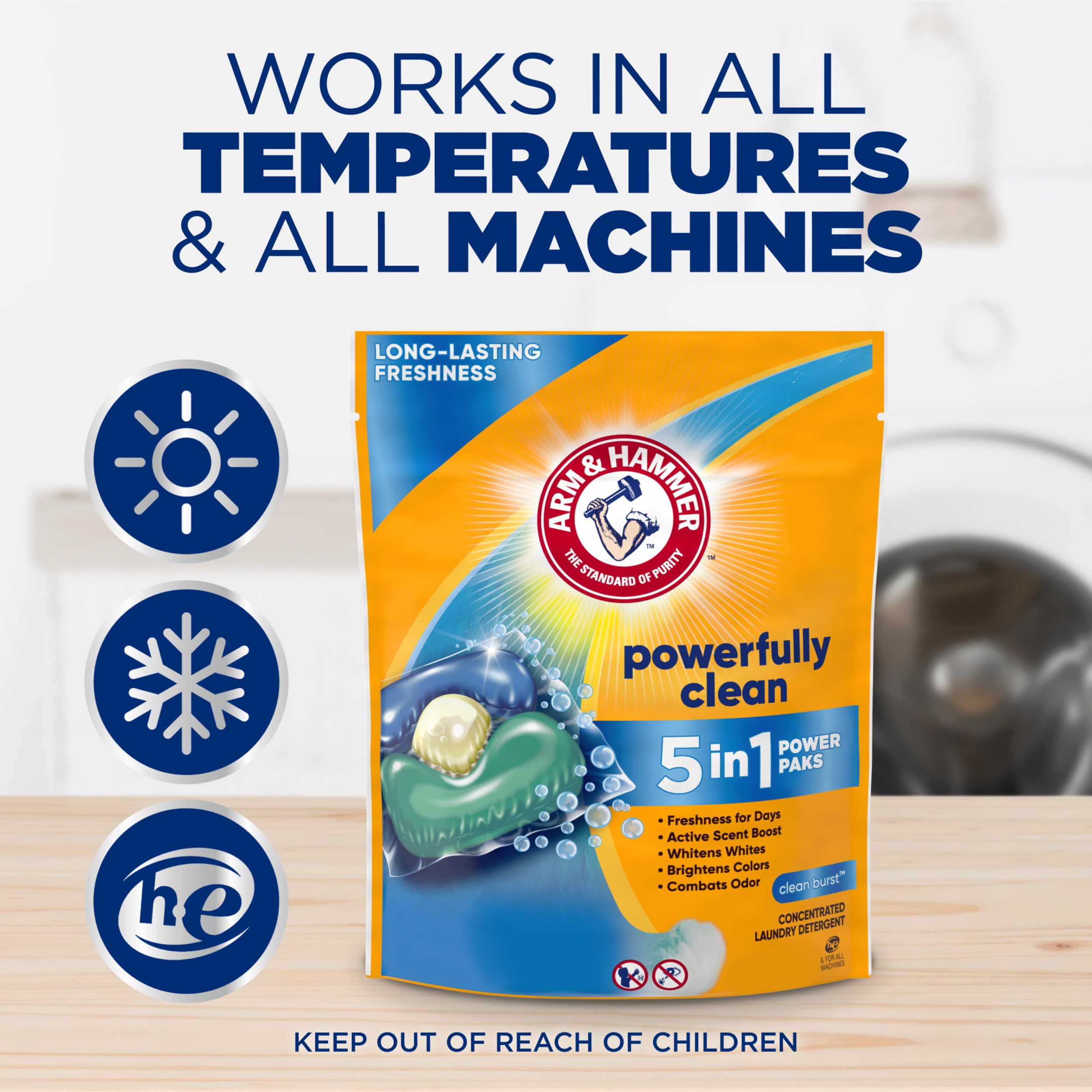 Arm & Hammer Clean Burst scent remains fresh on clothes.