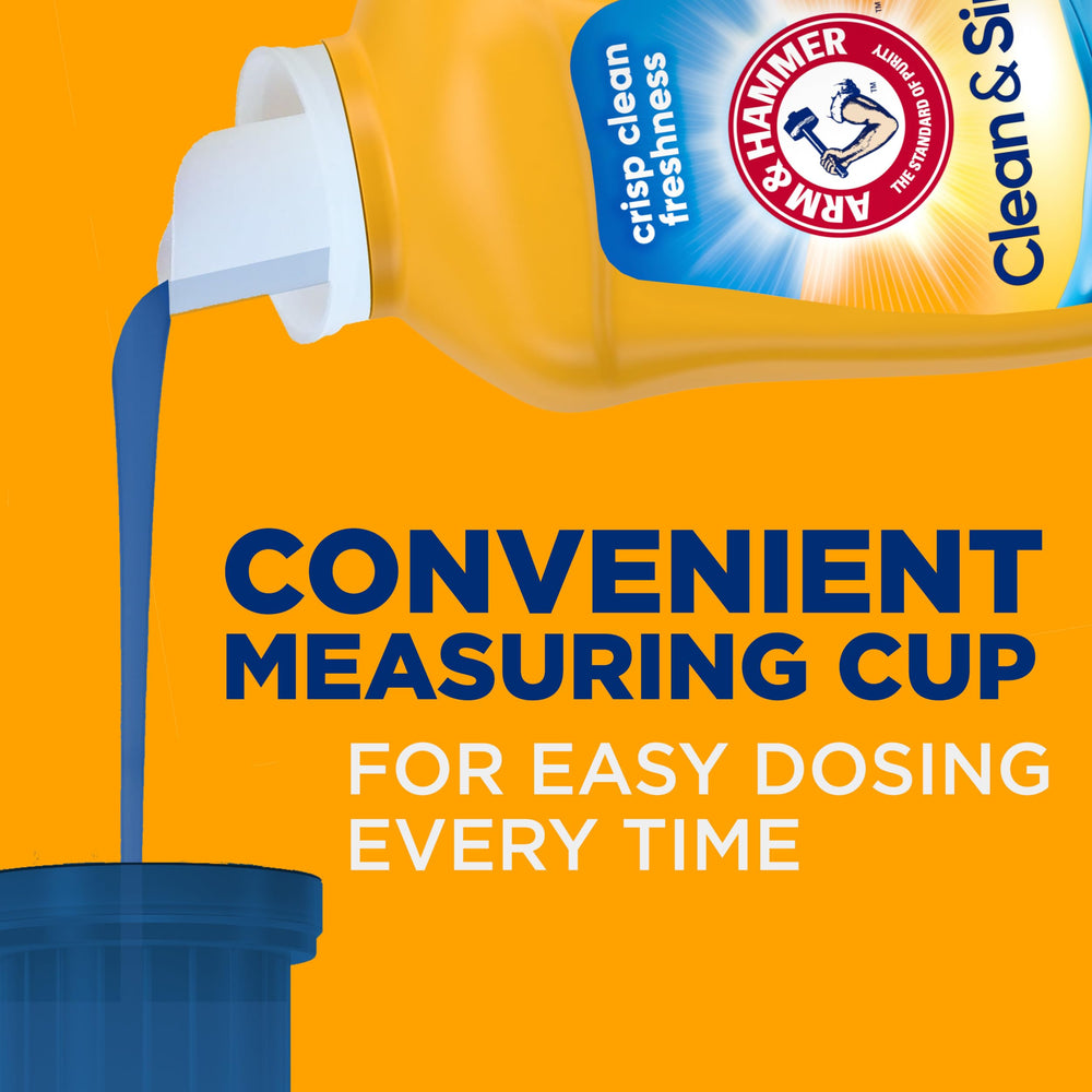 ARM & HAMMER Clean & Simple bottle cap shows measured dosing.