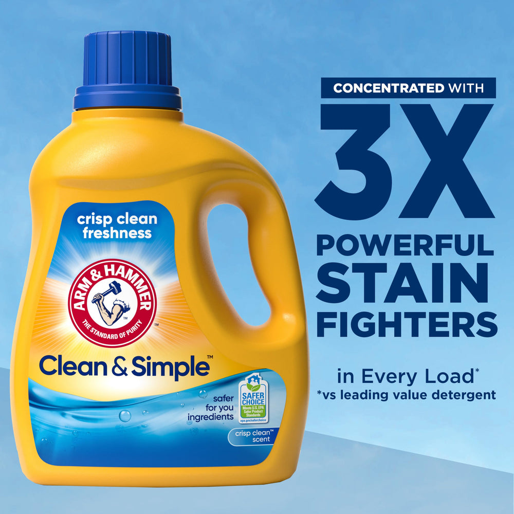 ARM & HAMMER Clean & Simple stain fighters in action on stubborn spots.