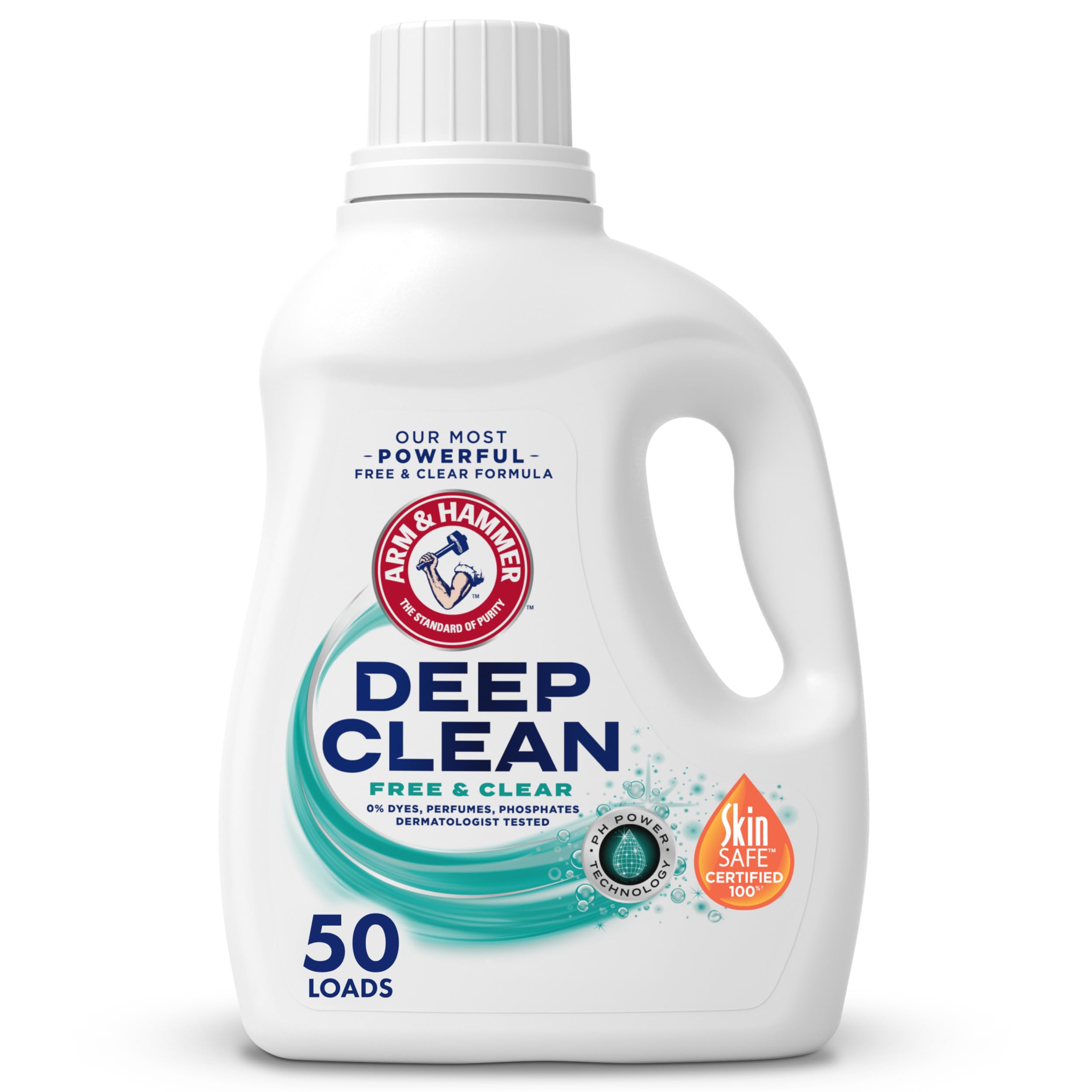 Arm & Hammer Deep Clean Free & Clear bottle front for sensitive skin.