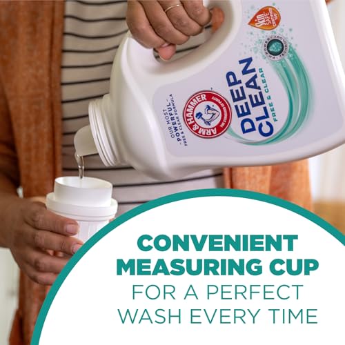 Arm & Hammer Deep Clean Free & Clear compatible with HE washers for efficient performance.