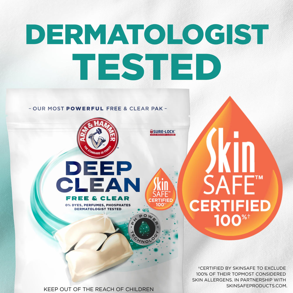 Arm & Hammer Deep Clean Free & Clear Power Paks work in cold water