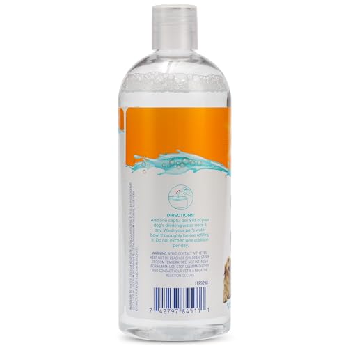 Arm & Hammer dog dental water additive measure spout enables precise dosing.