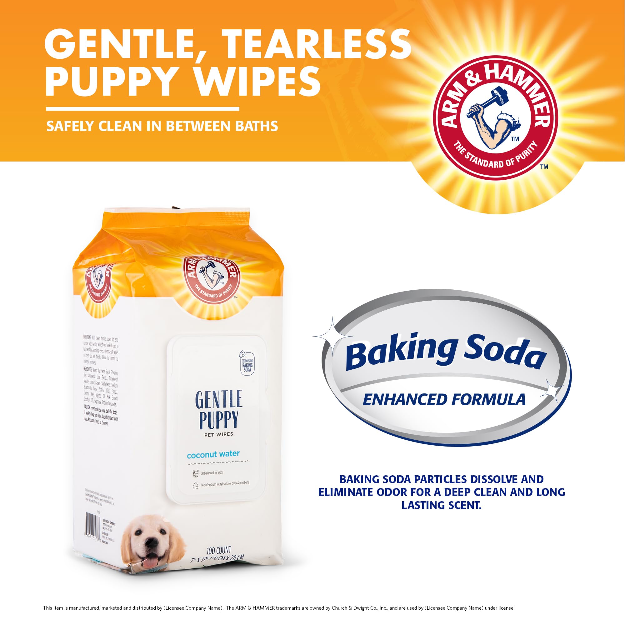 Arm & Hammer Dog Grooming Wipes for coat refresh and deodorizing between baths.
