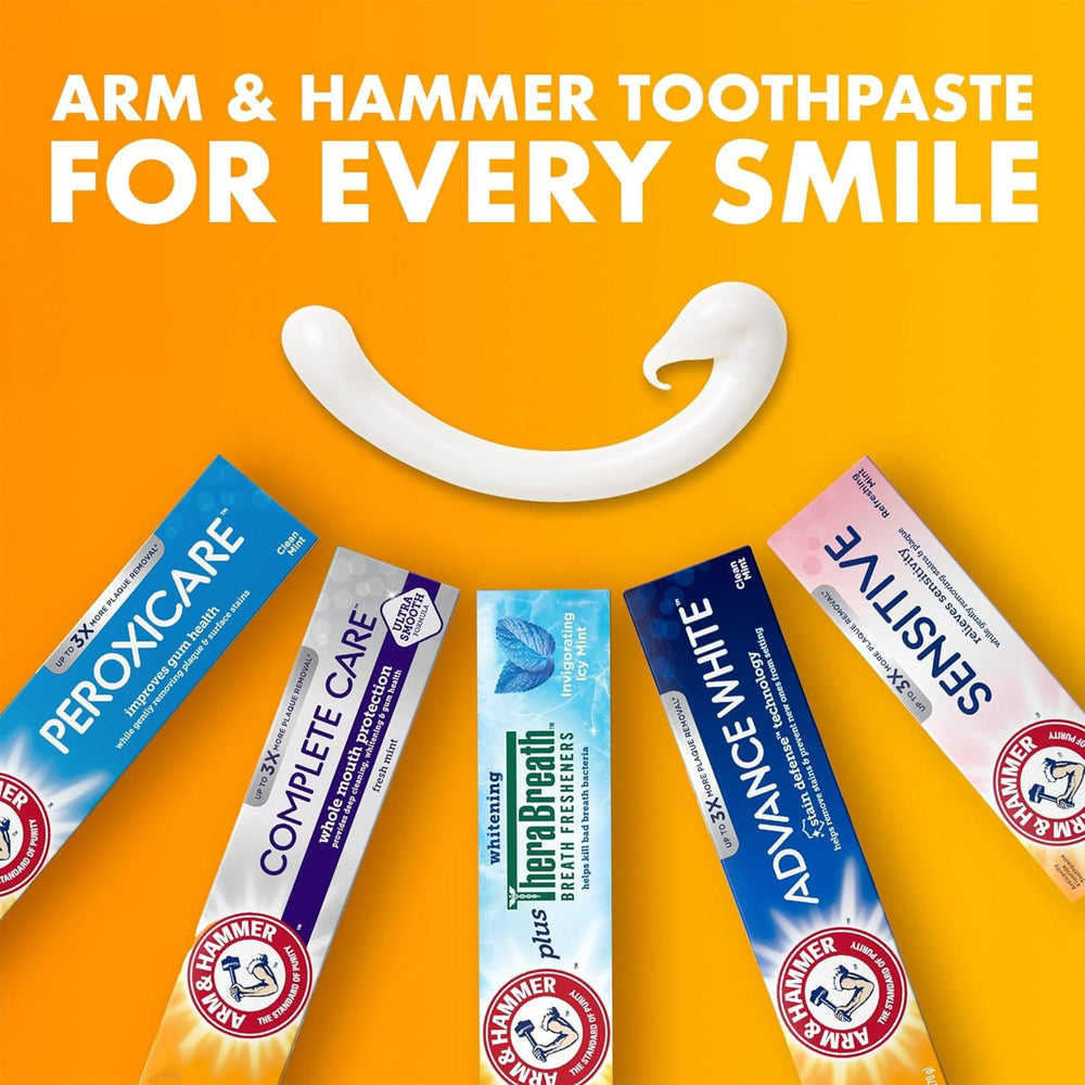 Arm & Hammer Essentials between-teeth cleaning emphasis captured for deep clean.
