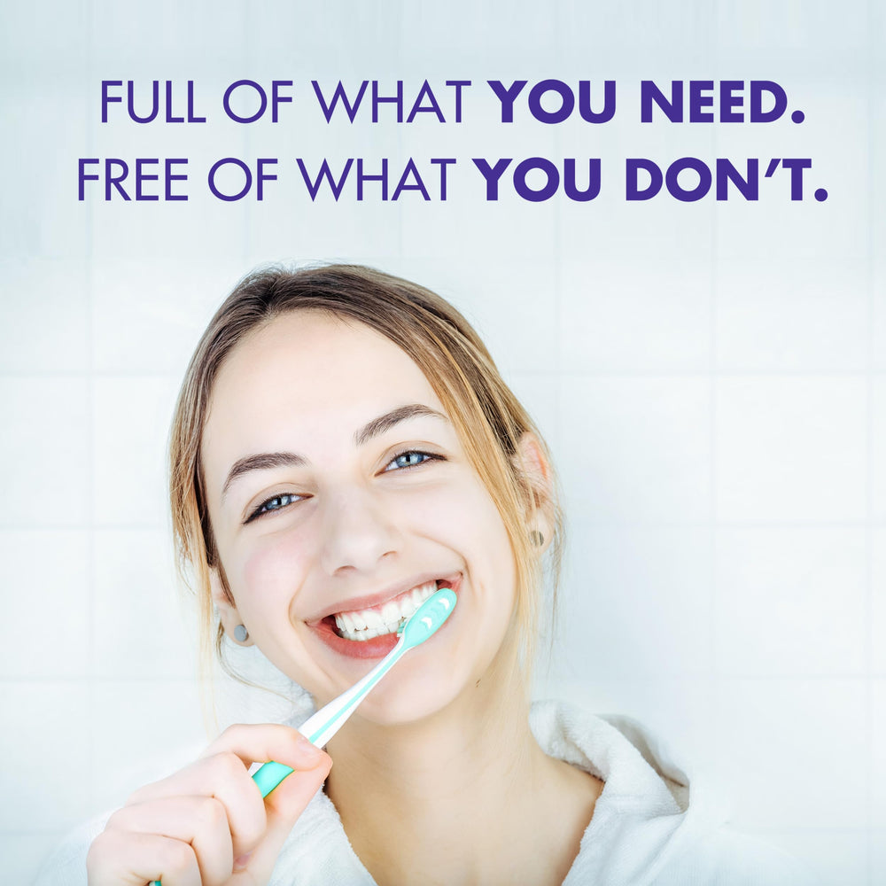 Arm & Hammer Essentials four-pack packaging shot showcases convenience for daily brushing.