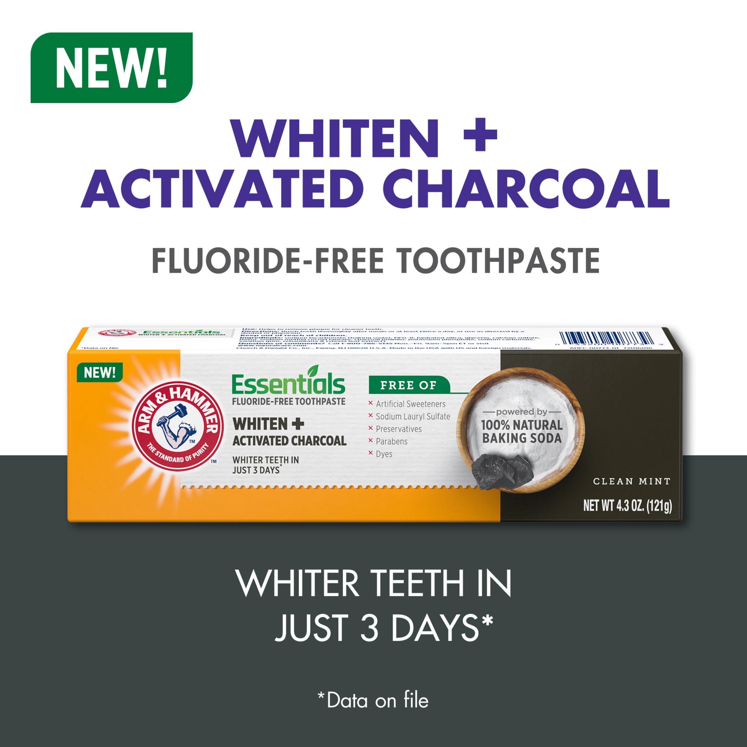 Arm & Hammer Essentials mint flavor conveys refreshing breath after brushing.