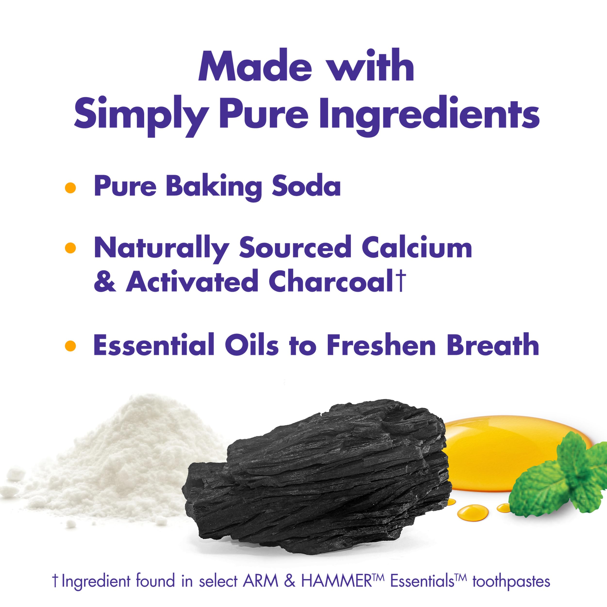 Arm & Hammer Essentials whitening action close-up shows stain removal potential.