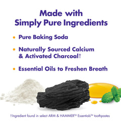 Arm & Hammer Essentials whitening action close-up shows stain removal potential.