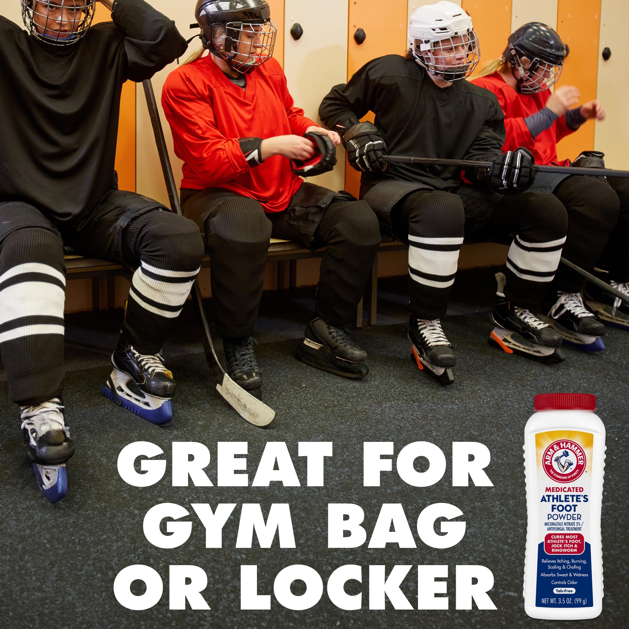 Arm and Hammer Foot Odor Absorption Powder keeping feet dry during workouts.