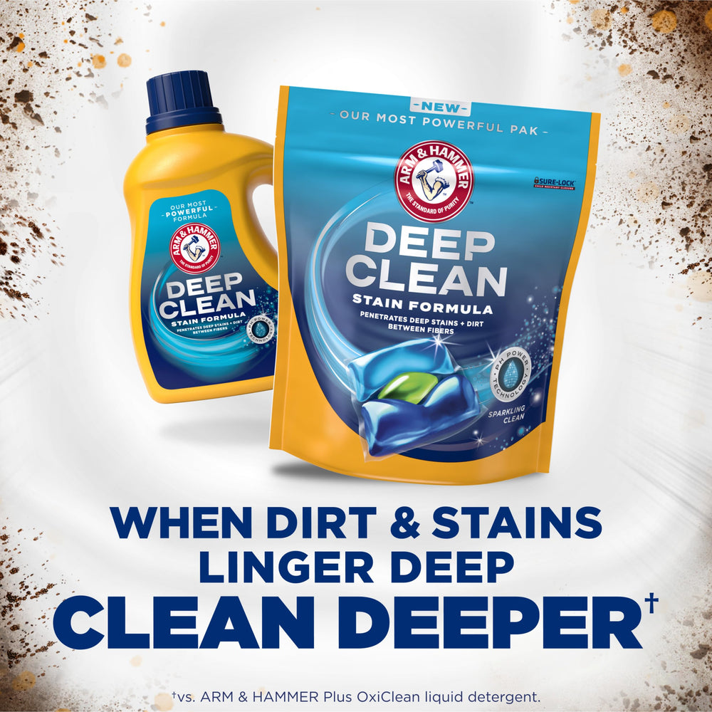 Arm & Hammer Power Pak uses ionic micro-scrubbers to reach deep stains.