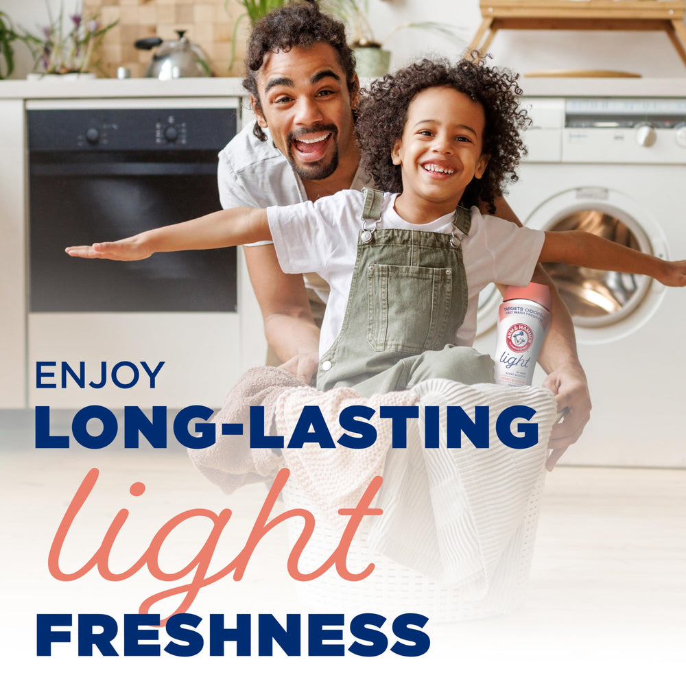 Arm & Hammer laundry crystals showing four-ingredient formula in packaging.