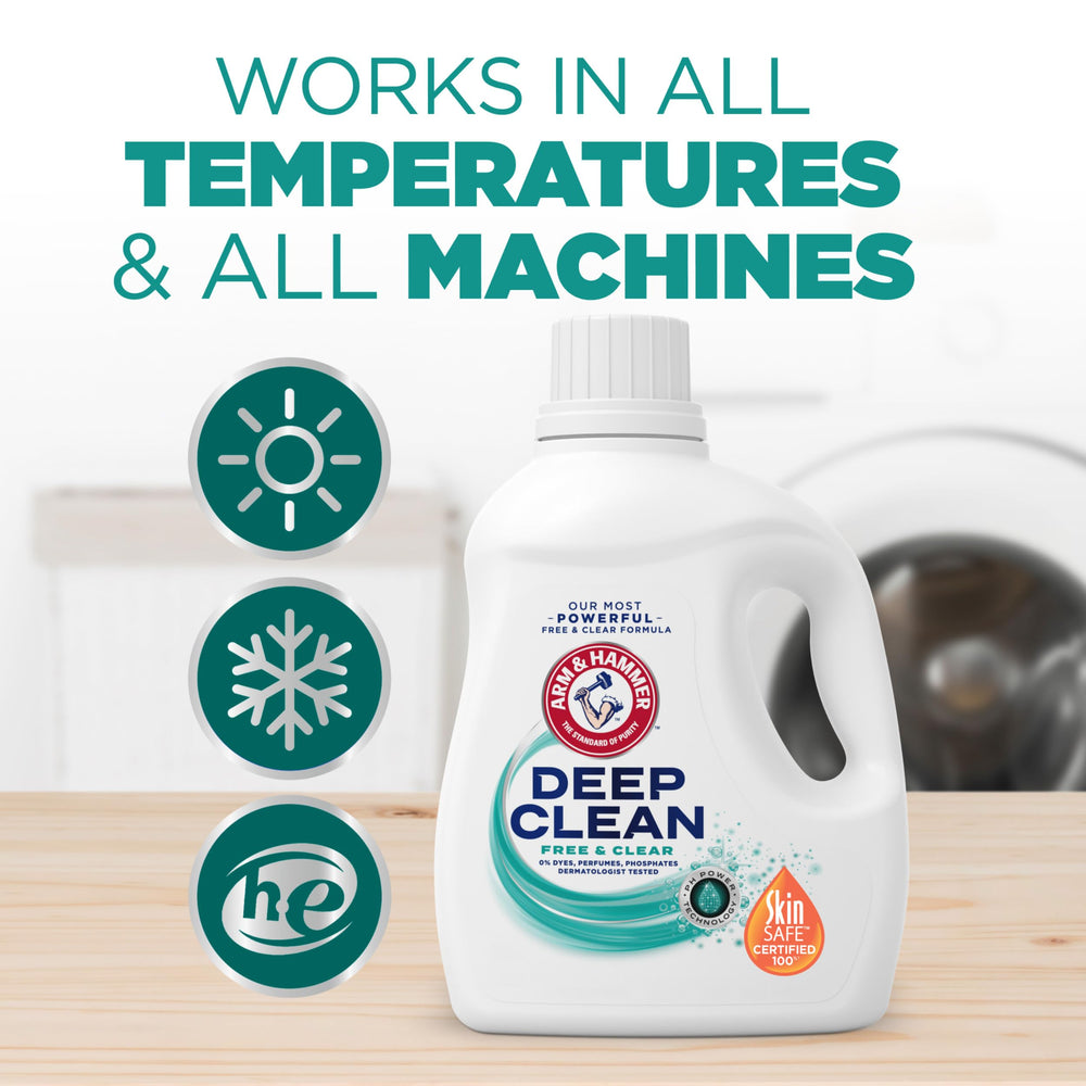 Arm & Hammer near washing machine suggests versatile cold-water use.