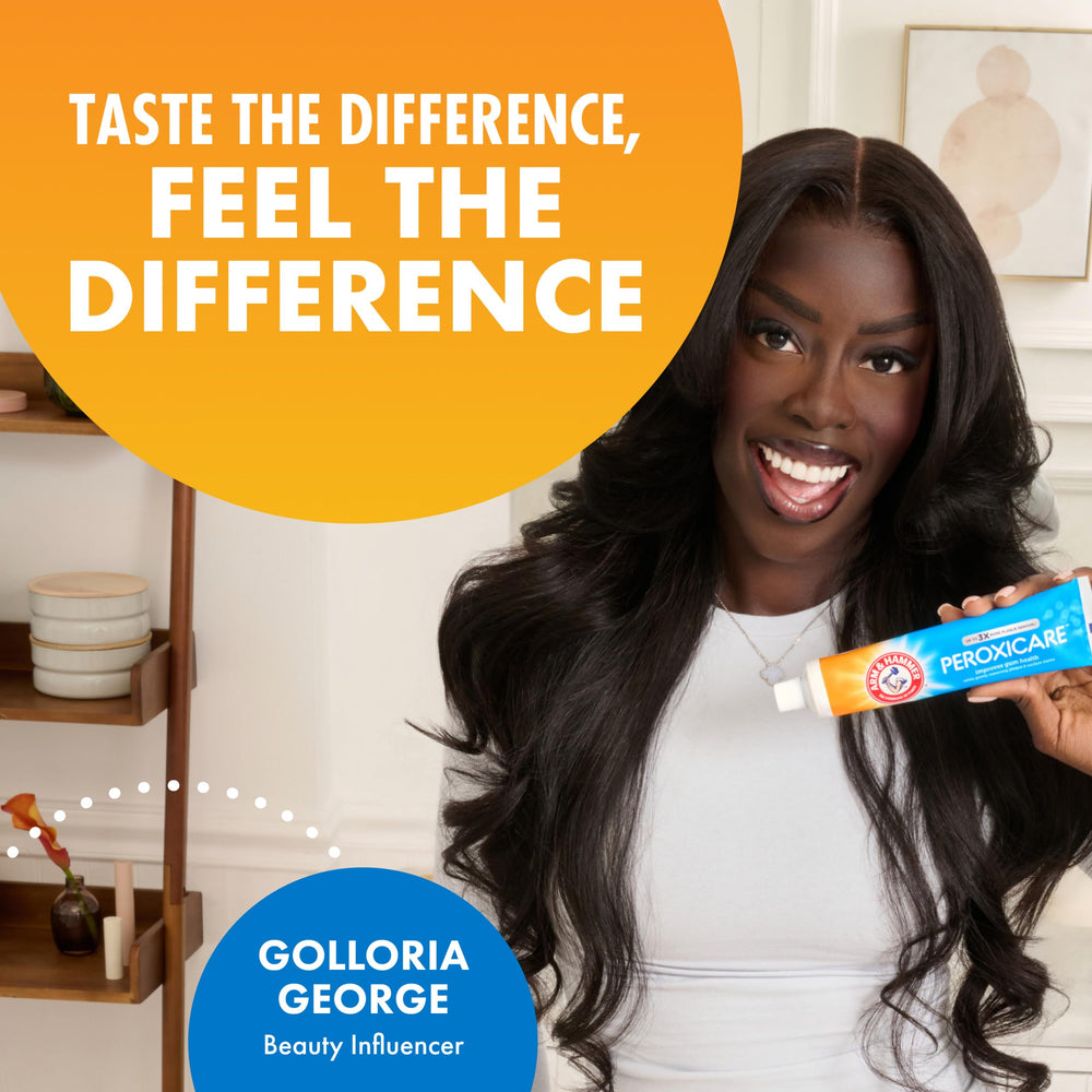 Arm & Hammer toothpaste baking soda detail for deep clean