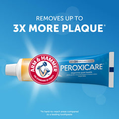 Arm & Hammer Peroxicare gum health graphic suggests gentle care