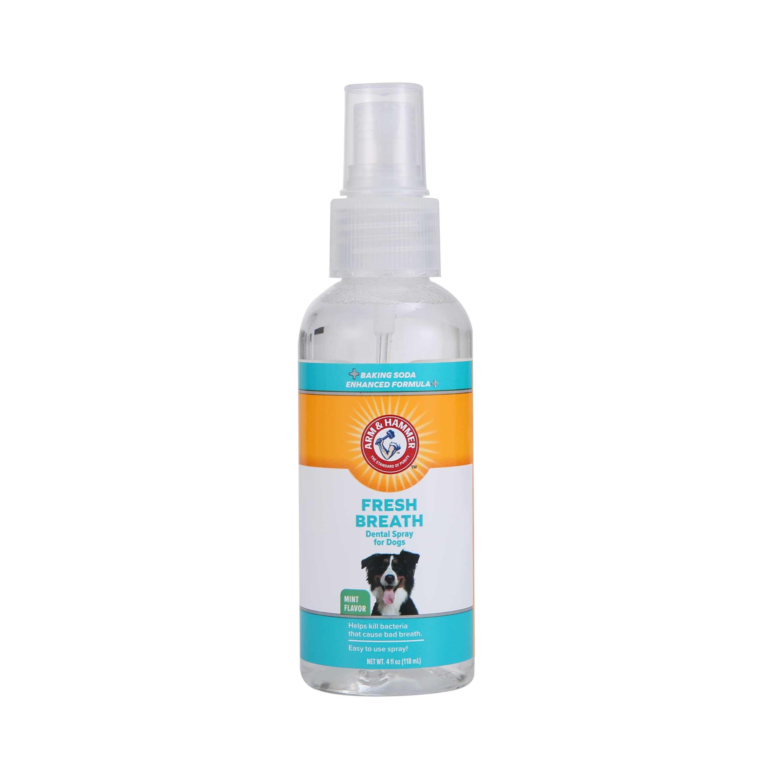 Arm & Hammer Pets dog oral spray bottle ready for brushless care.