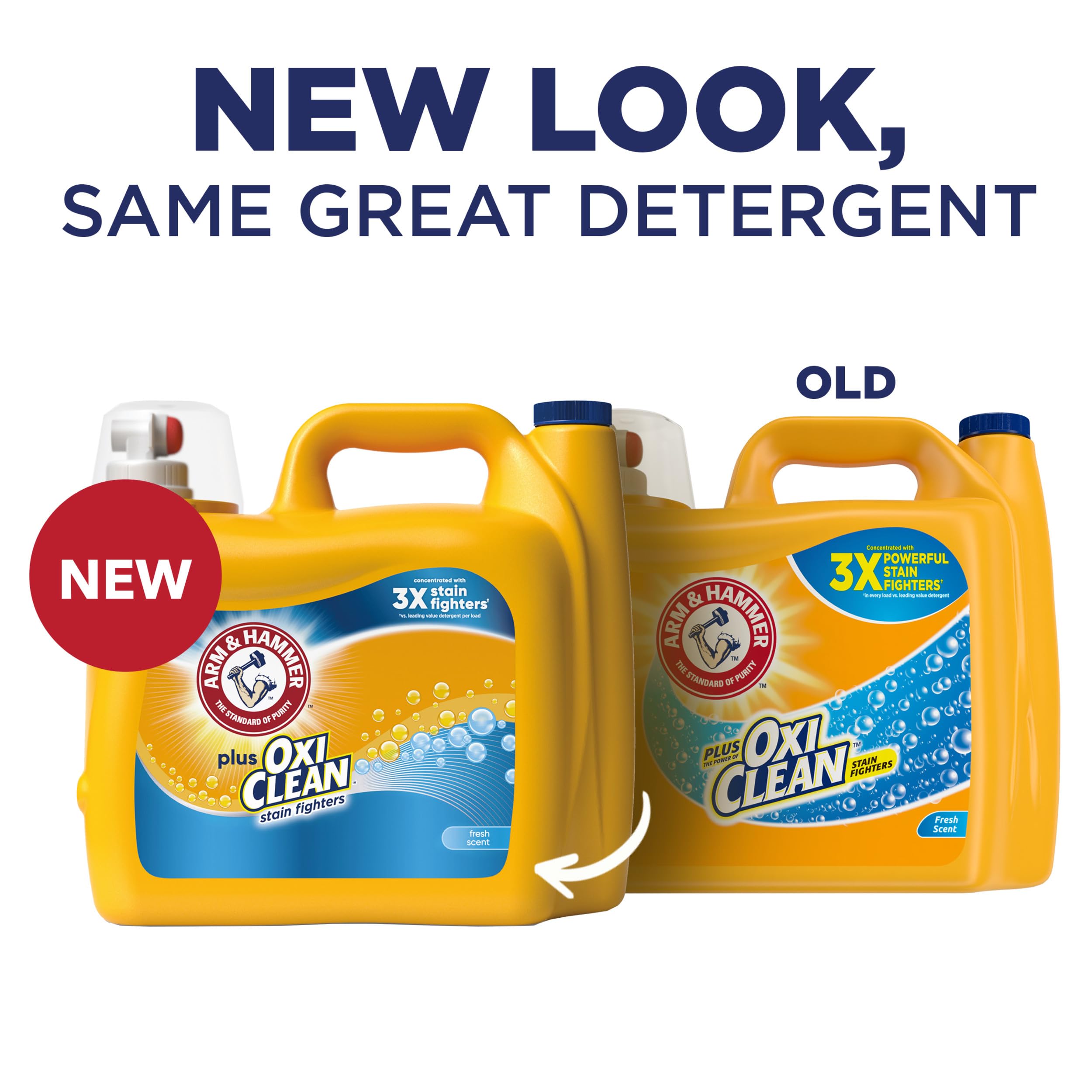 Arm & Hammer Plus OxiClean bottle pouring for quick laundry