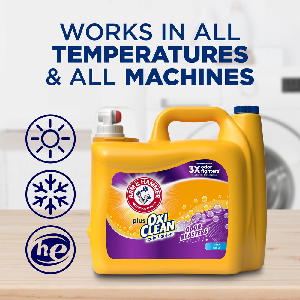 Baking soda badge signals trusted odor control and purity.