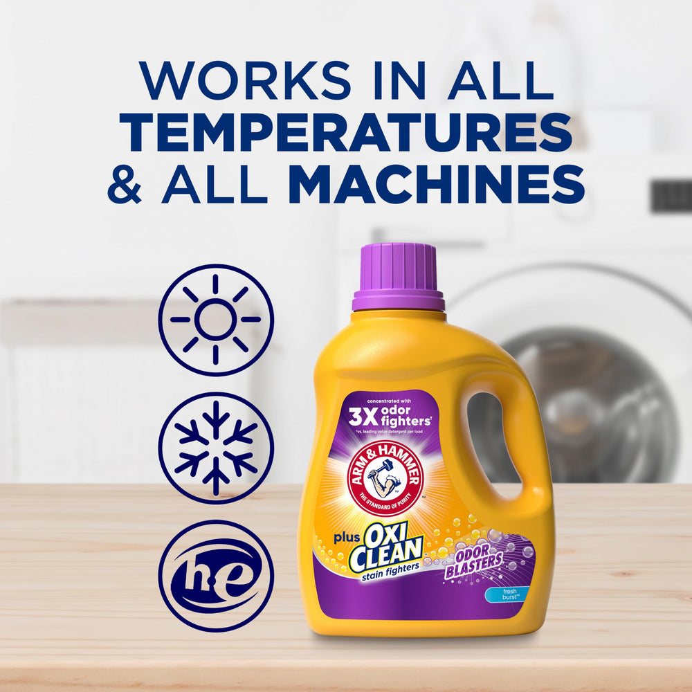 Arm & Hammer Plus OxiClean compatible with HE washers.
