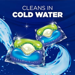 One pak being added to washer demonstrates easy dosing for regular loads.
