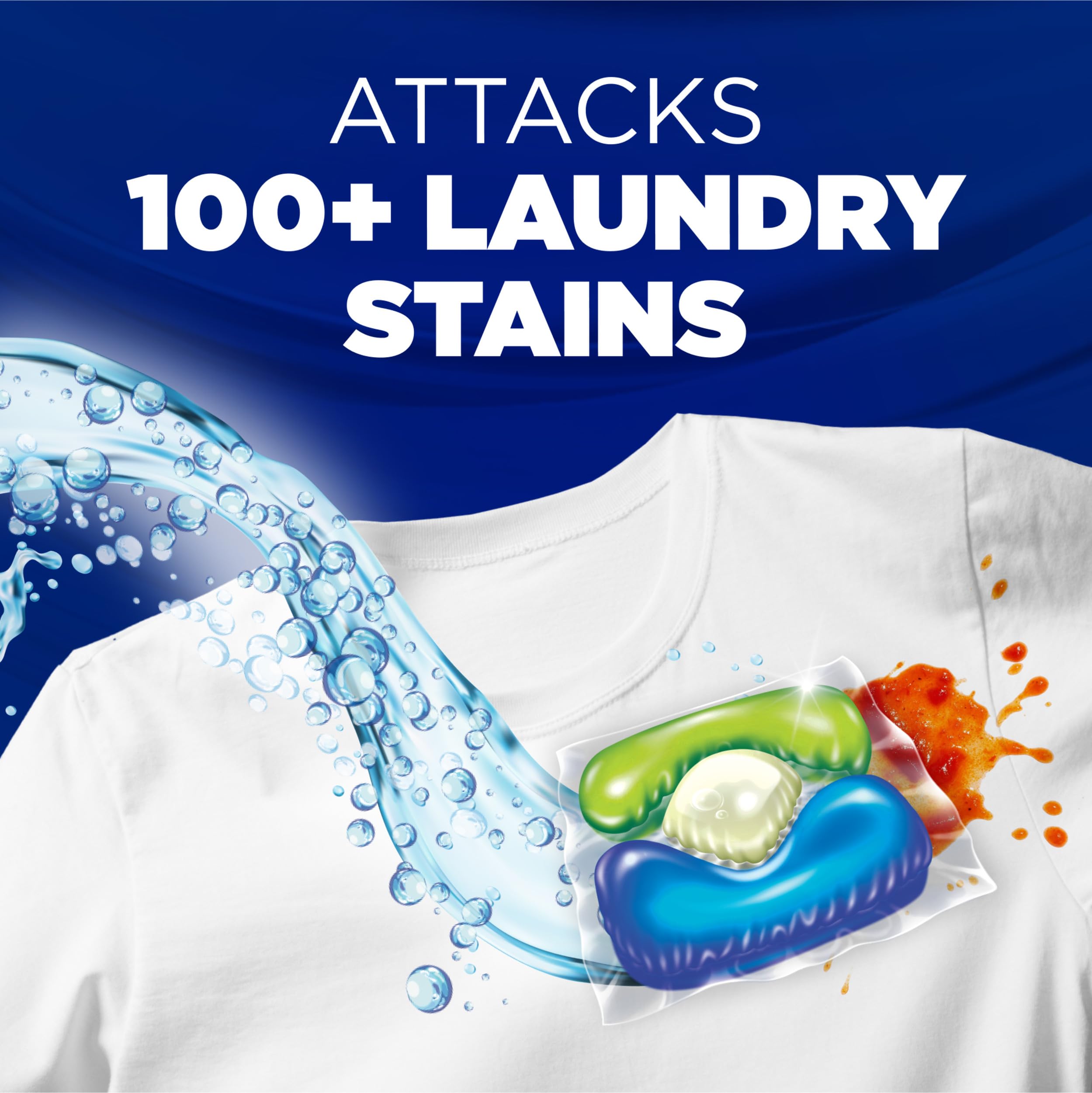 Stain-fighting action of OxiClean powers whites and colors.