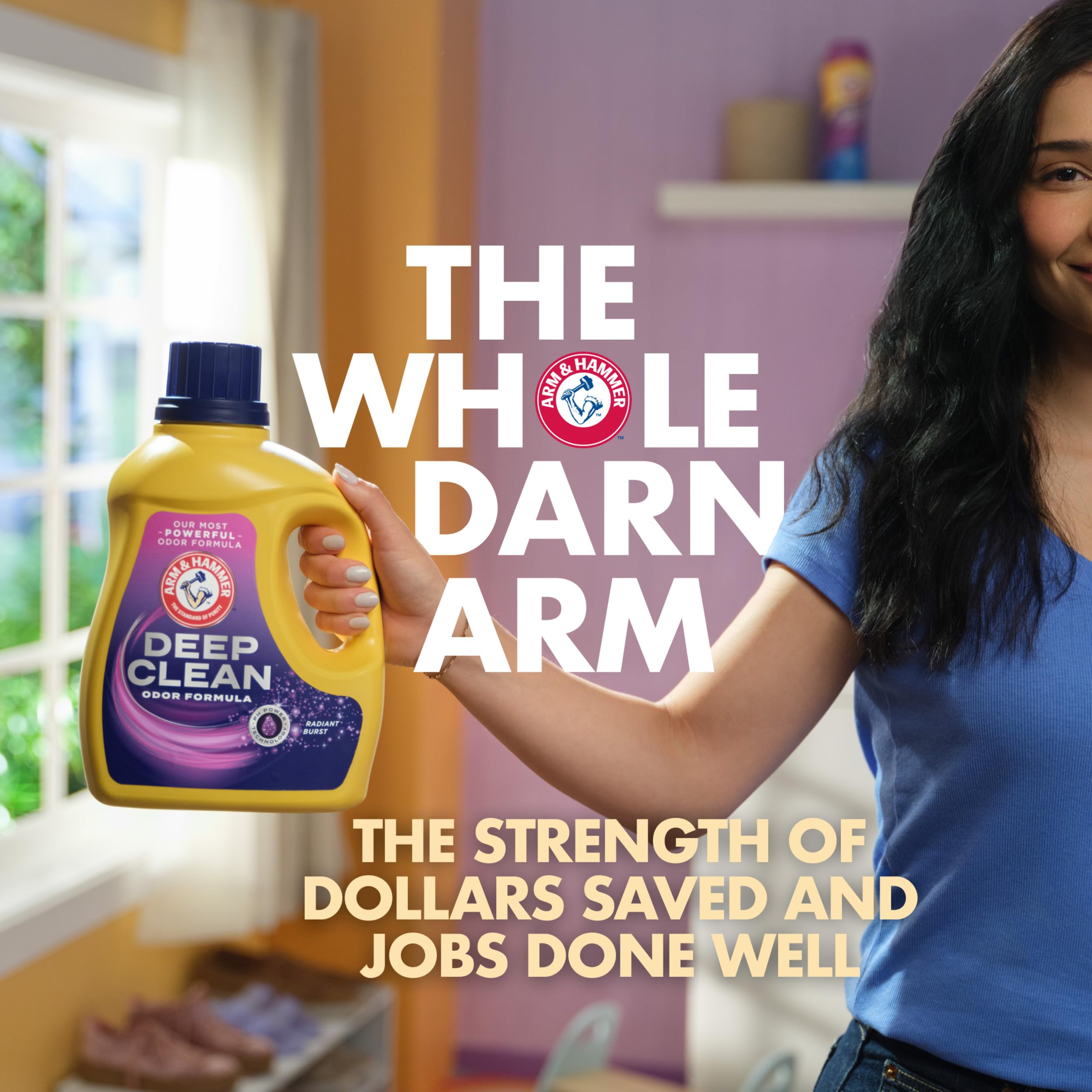 Arm & Hammer Power Paks dispense one pak for regular loads.