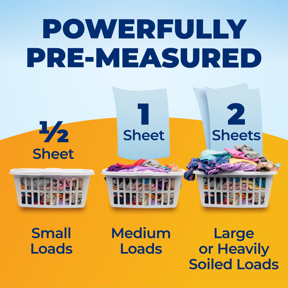 Arm & Hammer Power Sheets Fresh Breeze clean clothes ready for wear.