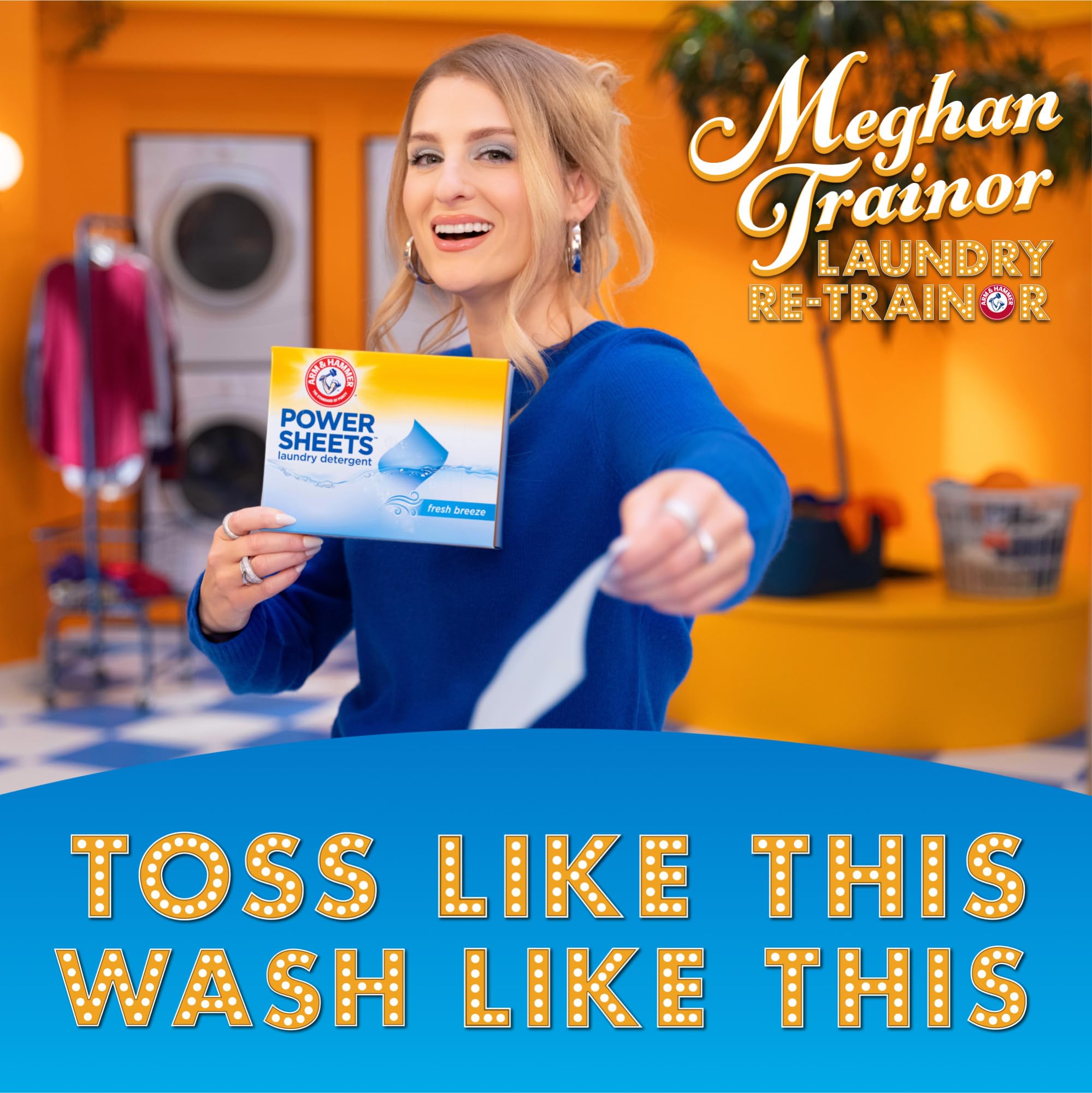 Arm & Hammer Power Sheets Fresh Breeze individual sheet ready for quick, measured laundry.