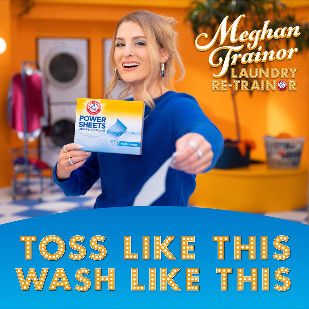 Arm & Hammer Power Sheets Fresh Breeze individual sheet ready for quick, measured laundry.