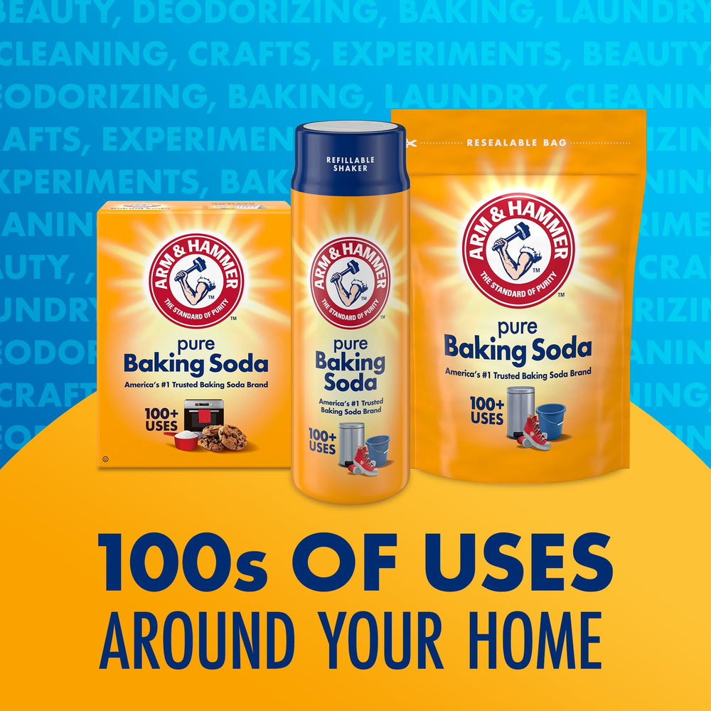 Arm & Hammer Pure Baking Soda Shaker 12oz in action for kitchen cleaning