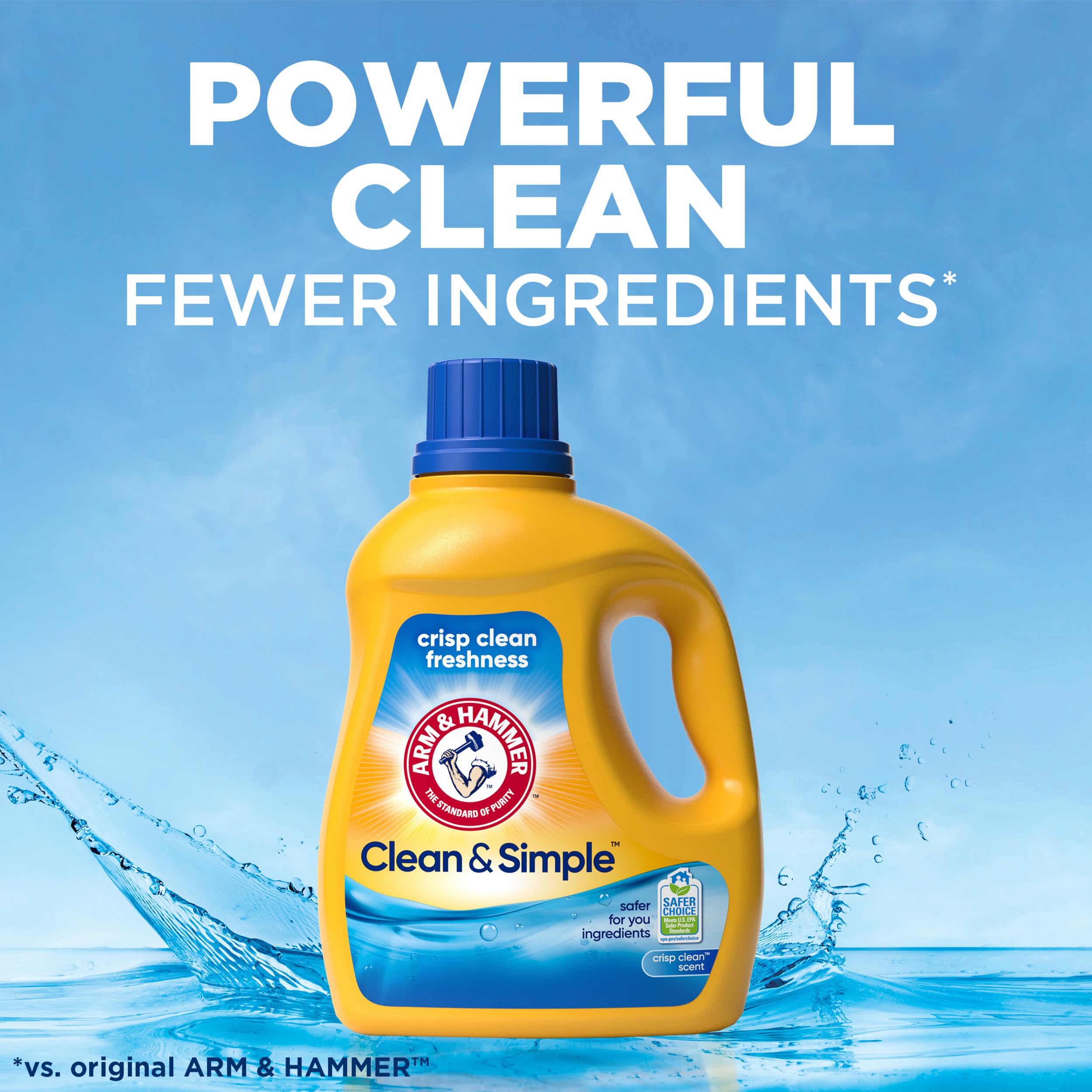 ARM & HAMMER Safer Choice logo signals safer cleaning for people and pets.