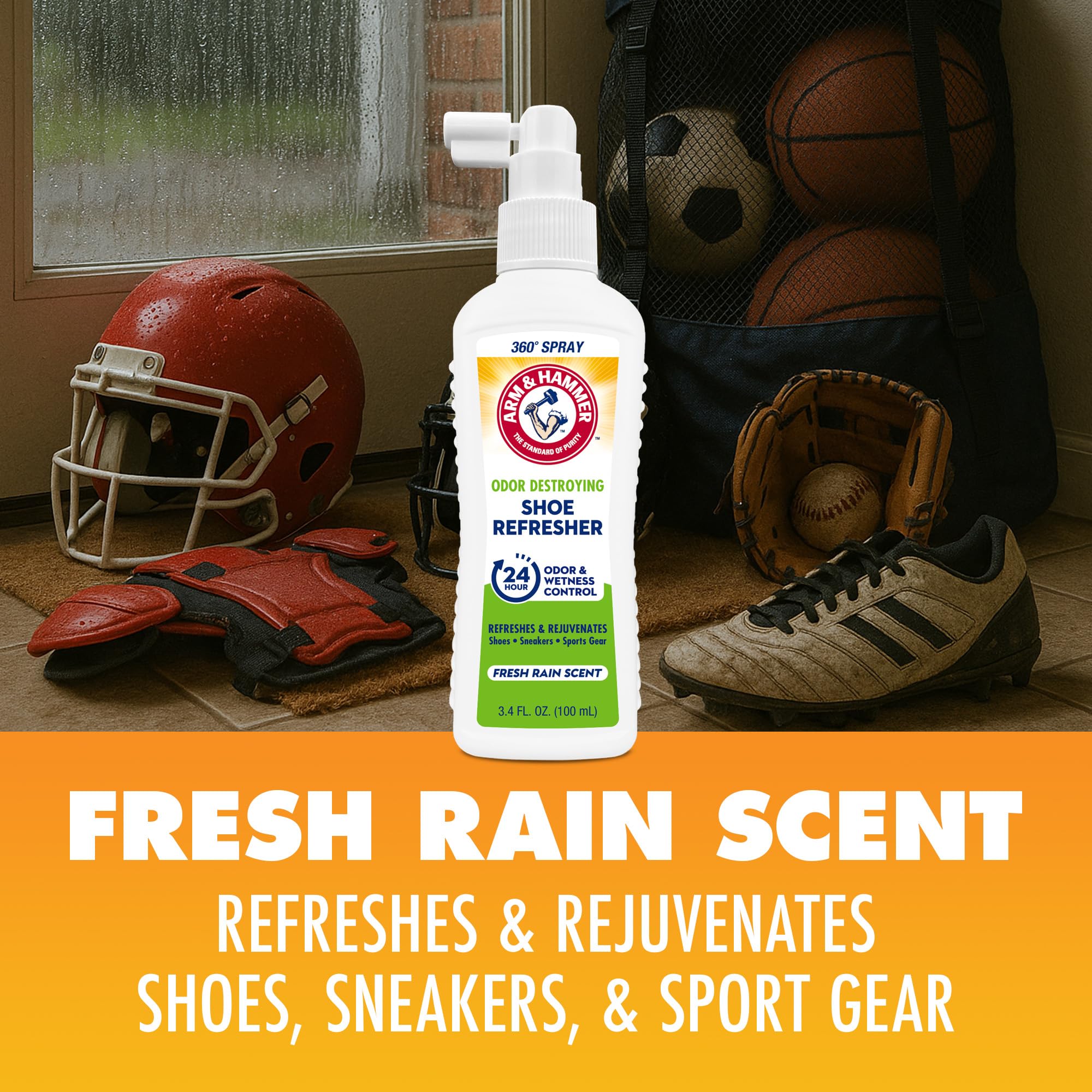 Arm & Hammer Sneaker and cleat refresh gear image highlighting versatility.