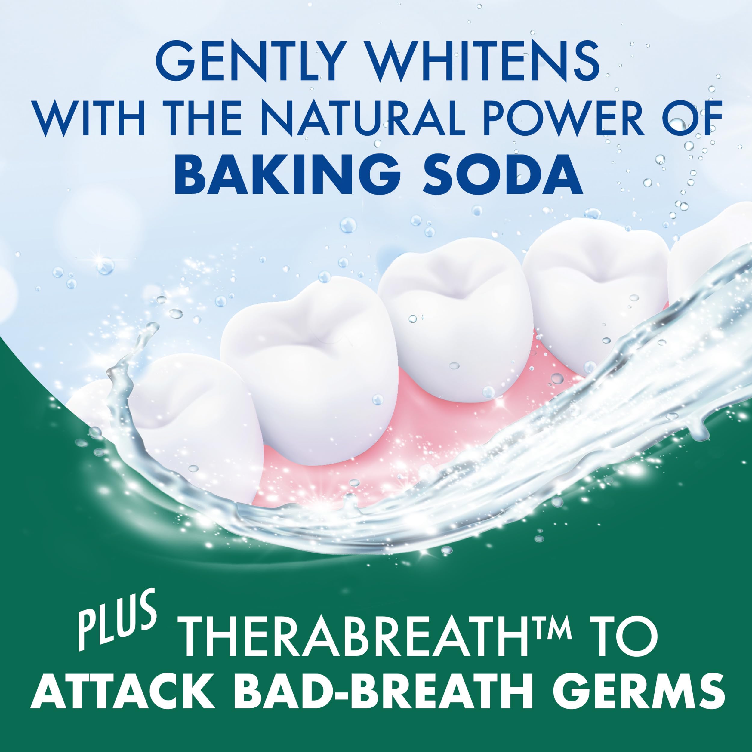 Icy mint label highlights refreshing mouthfeel after brushing