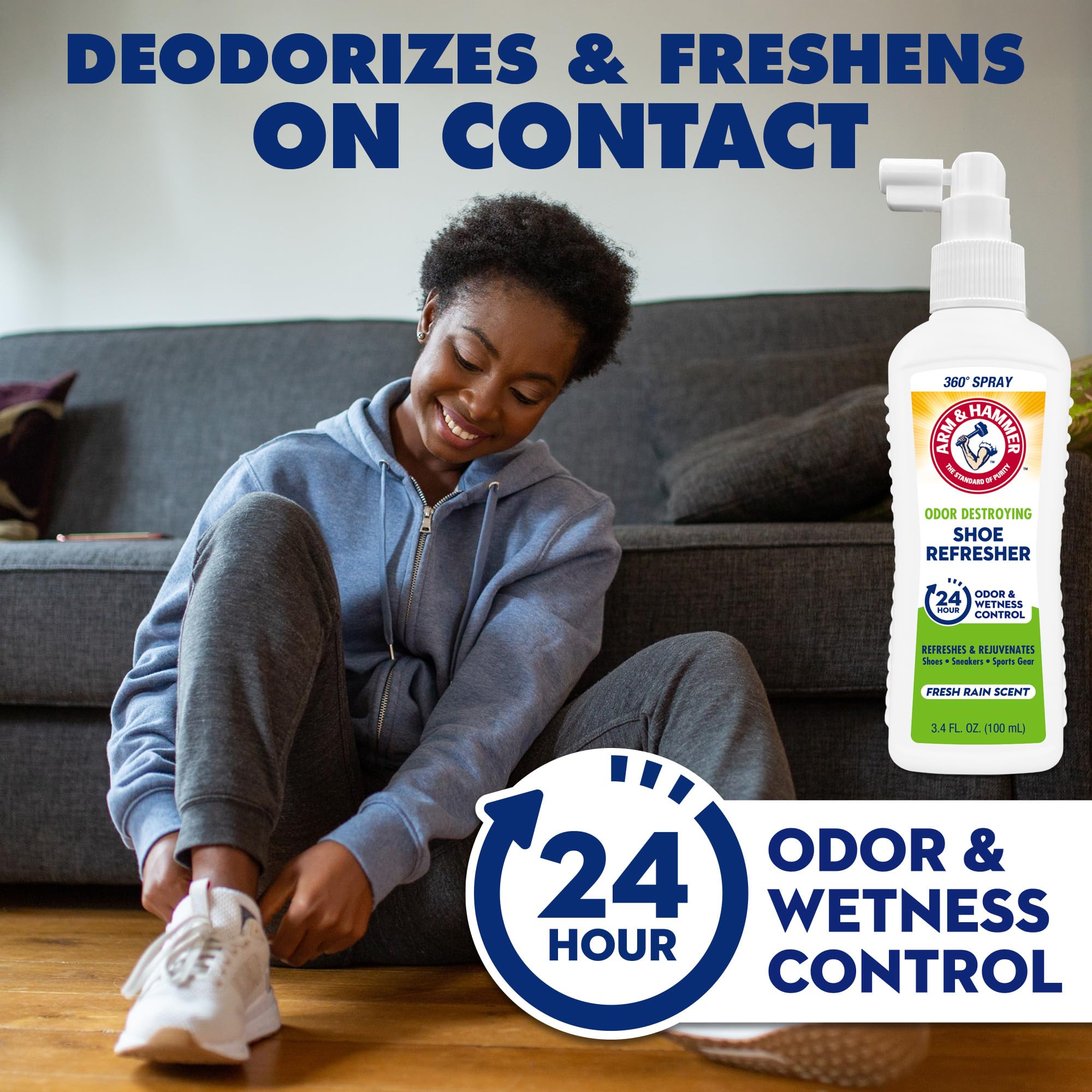 Arm & Hammer Travel-size shoe deodorizer fits in a gym bag.
