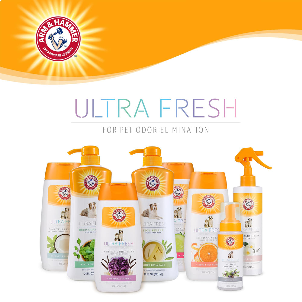 Routine bath with Arm & Hammer shampoo used on a dog’s coat