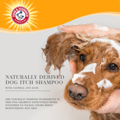 Lather from Arm & Hammer shampoo spreads through the dog's coat during bath