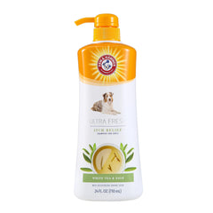 Arm & Hammer Ultra Fresh Oatmeal Dog Shampoo bottle with pump for easy, controlled bathing
