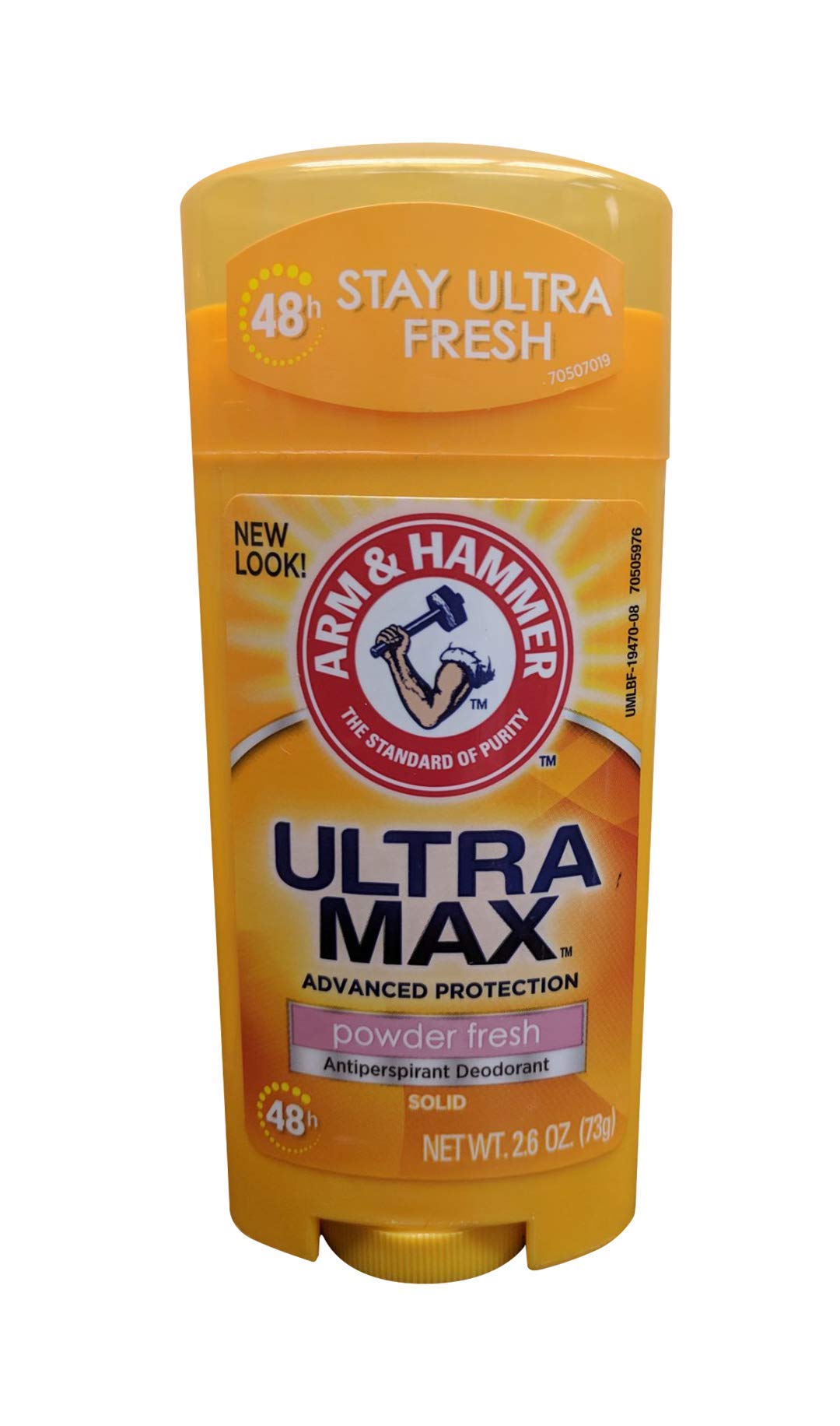Arm & Hammer Ultramax two pack deodorant on a bathroom counter for daily freshness.