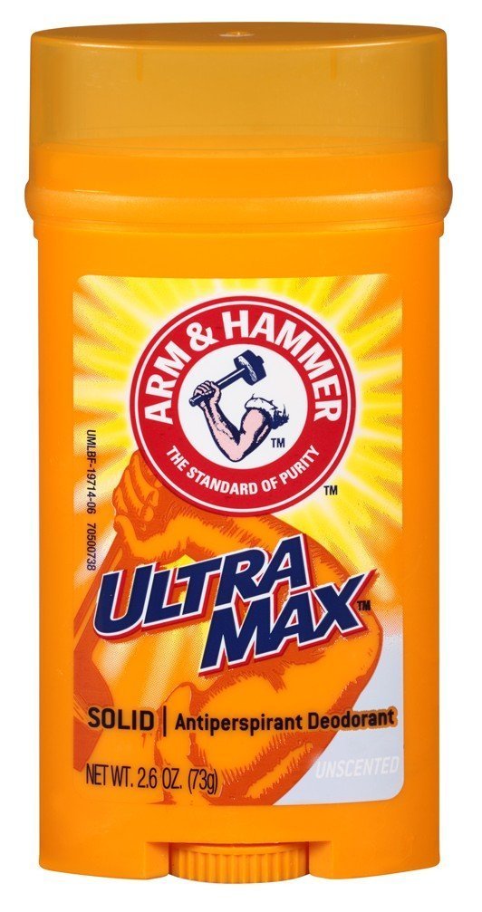 Arm & Hammer Ultramax unscented invisible solid packaging for all-day dryness