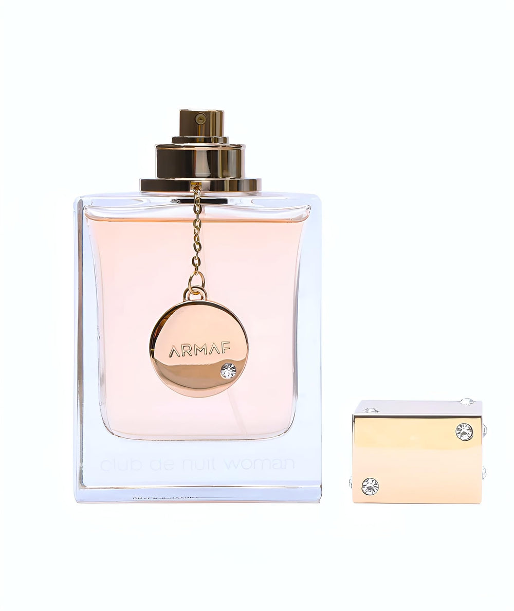 Armaf Club De Nuit for Women EDP heart-notes close-up reveals rose and jasmine romance.
