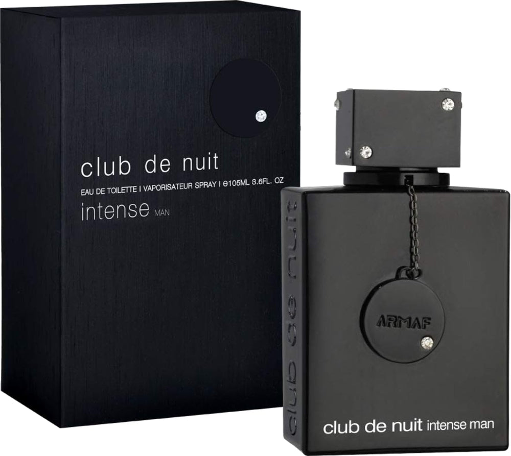 Armaf Club de Nuit Intense bottle mist demonstrates spray action for quick scent release.