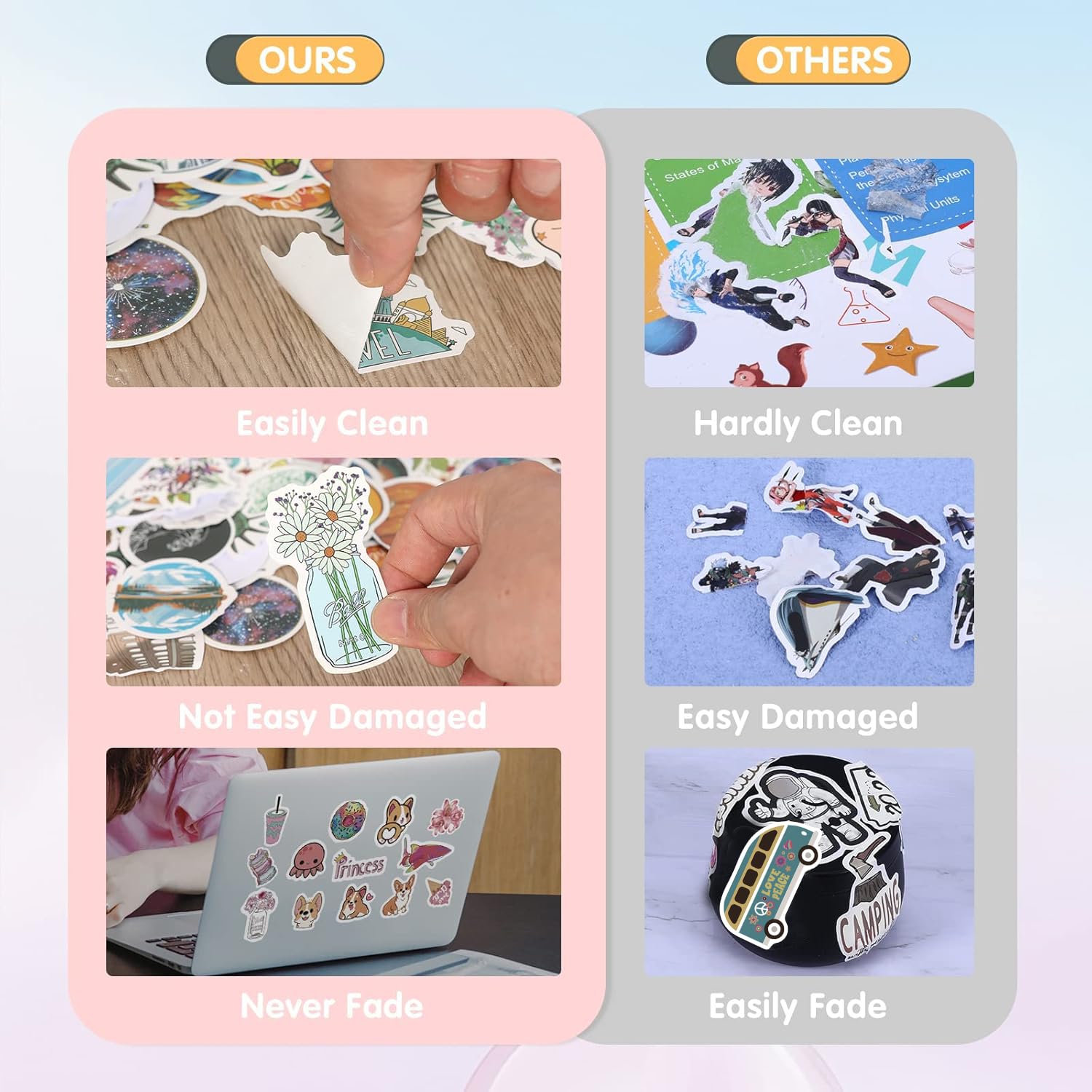 Arme stickers on a notebook, featuring vivid patterns for kids and teens.