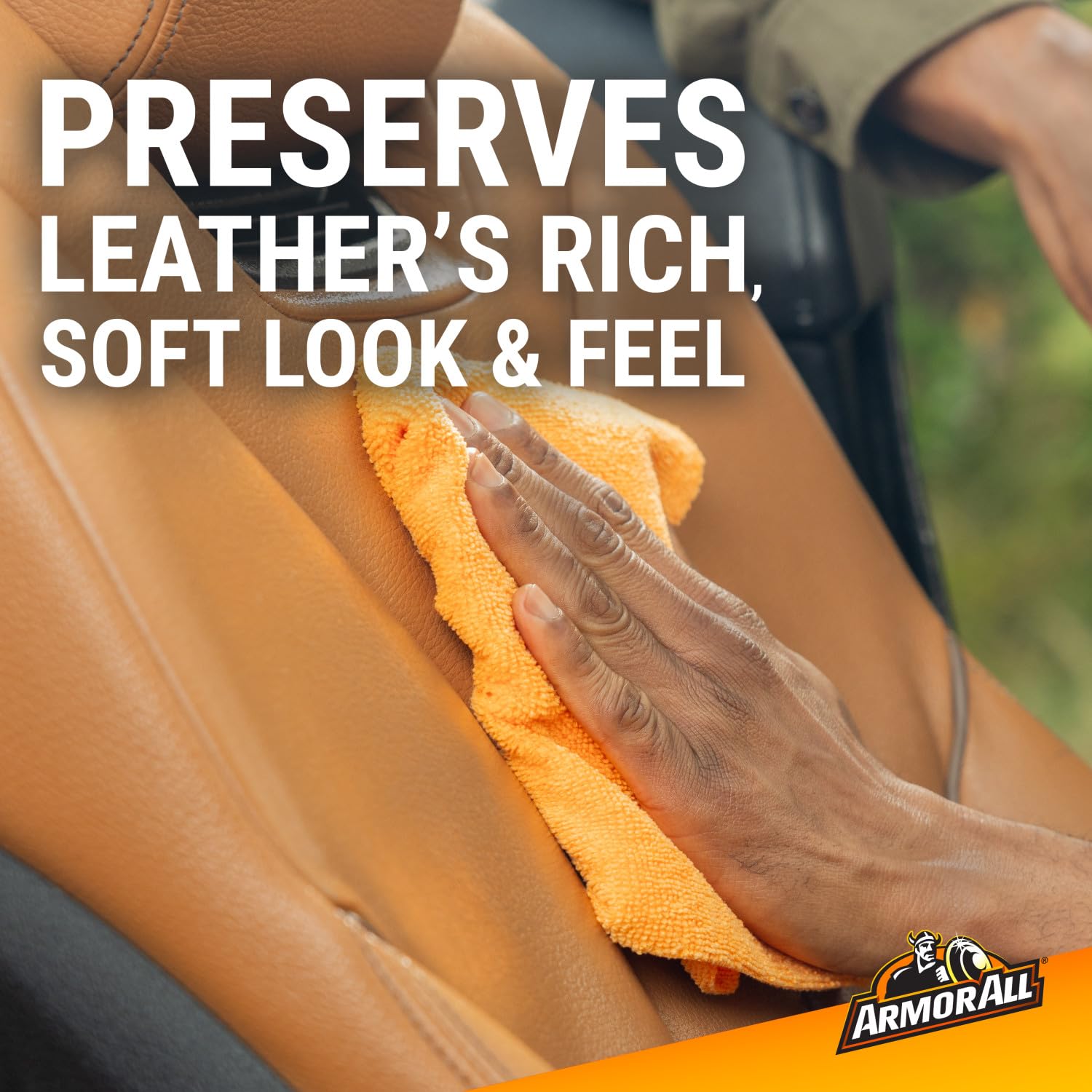 Armor All leather protectant forms a protective shield on leather.