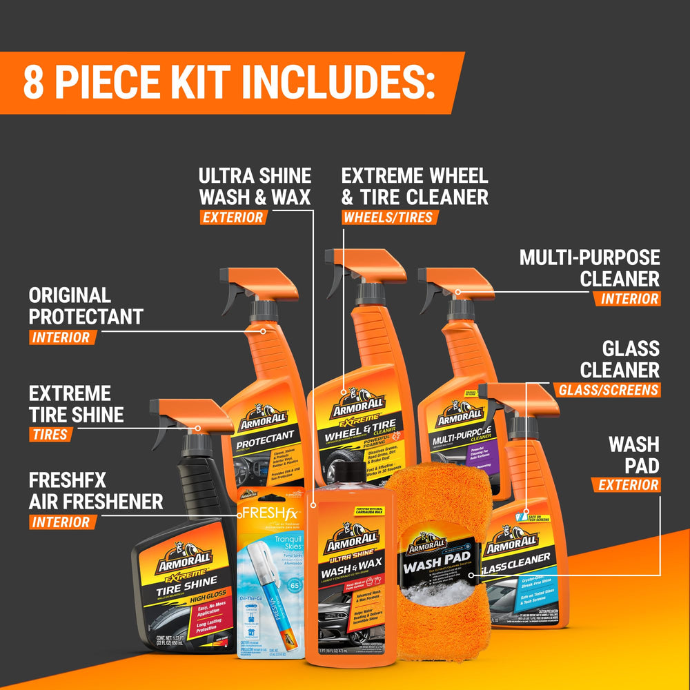 Armor All Ultra Shine Wash and Wax bottle shown for mirror-like finish