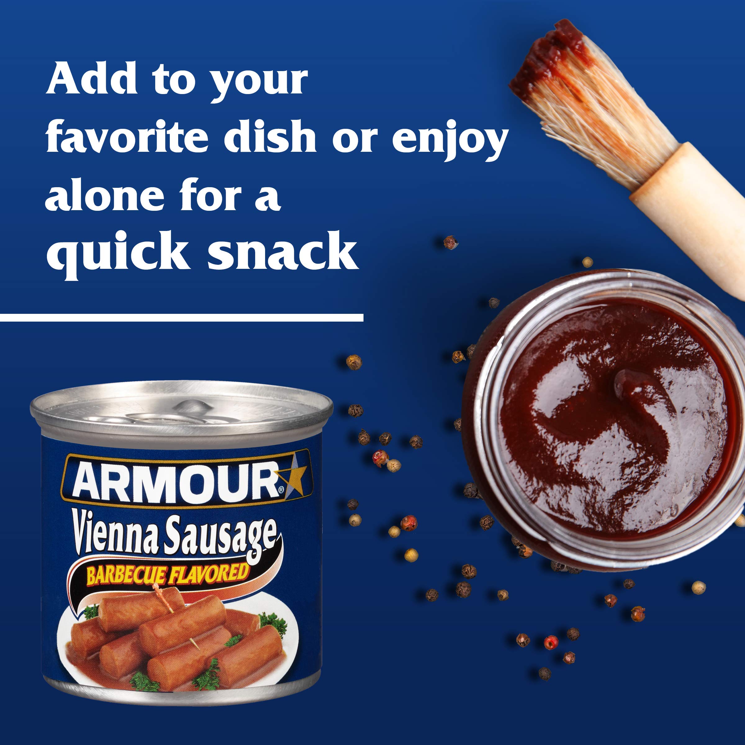Armour Star Vienna Barbecue Sausage ready-to-eat, convenient snack.