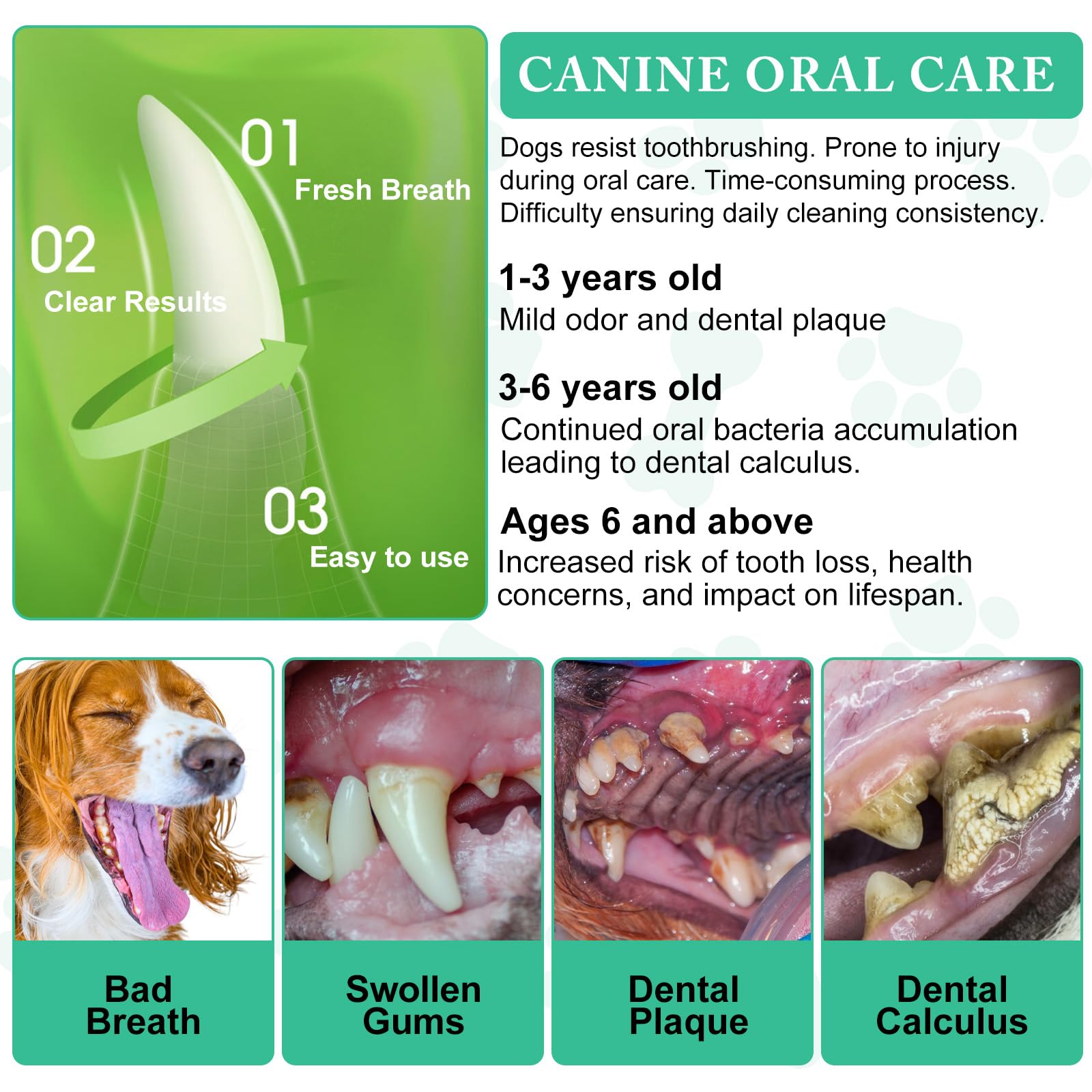 ARMOYA Dental Powder label highlighting ingredients for all breeds
